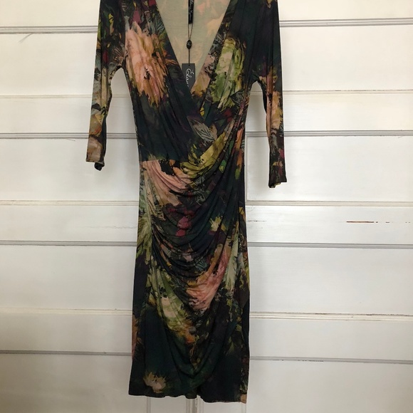 Elana Kattan floral draped dress, sz.S, NWT - Picture 8 of 8